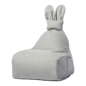 Fotoliu sac pentru copii The Brooklyn Kids Funny Bunny, gri deschis