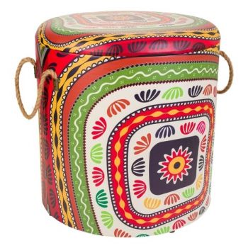 Taburet cu spatiu de depozitare Thelma, Creaciones Meng, 40x42 cm, MDF/poliuretan Taburet cu spatiu de depozitare Thelma, Creaciones Meng, 40x42 cm, MDF/poliuretan