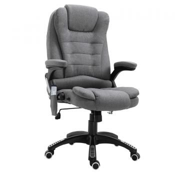Vinsetto Fotoliu Relax cu 6 Zone de Masaj, Spătar Reglabil și Design Ergonomic, Gri | Aosom Romania