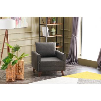 Fotoliu Bella Armchair, Balcab Home, 82x81x85 cm, lemn, antracit