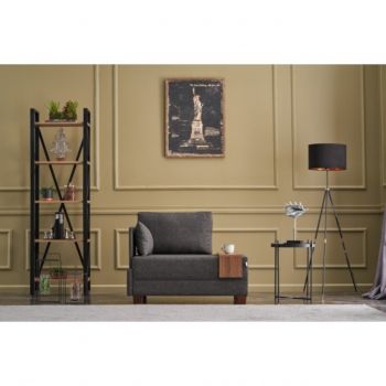 Fotoliu Fly Armchair Left, Balcab Home, 100x80x75 cm, lemn, antracit