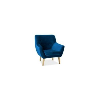 Fotoliu Nordic Velvet Albastru Bluvel 86