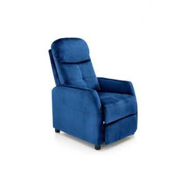 Fotoliu Recliner tapitat cu stofa, Filipo II Velvet Bleumarin, l64xA84xH103 cm