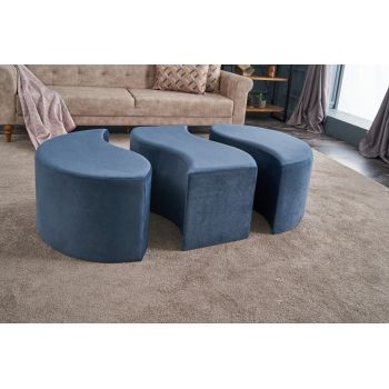 Taburet Alya Puf, Balcab Home, 120x80x40 cm, lemn, albastru