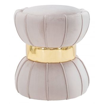 Taburet Flower, Mauro Ferretti, 40x44 cm, catifea, gri