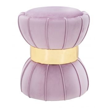 Taburet Flower, Mauro Ferretti, 40x44 cm, catifea, roz