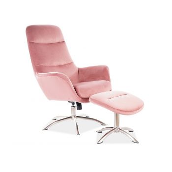 Fotoliu de relaxare Nixon Velvet Roz - H 110