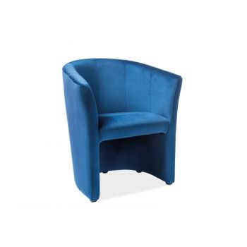 Fotoliu fix tapitat cu stofa, Tom-1 Velvet Bleumarin, l66xA60xH76 cm