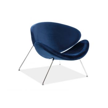 Fotoliu Major Velvet Bleumarin /Crom – l49 x A84 x H72 cm