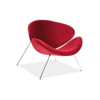Fotoliu Major Velvet Bordo /Crom – l49 x A84 x H72 cm