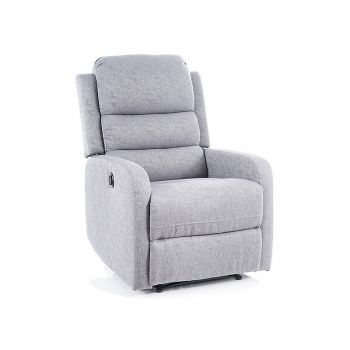 Fotoliu Recliner cu mecanism electric si port USB, tapitat cu stofa, Page Gri, l64xA88xH102 cm