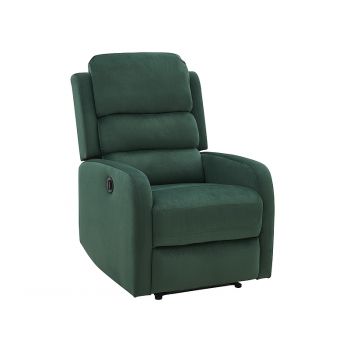 Fotoliu Recliner cu mecanism electric si port USB, tapitat cu stofa, Page Velvet Verde Inchis, l64xA88xH102 cm