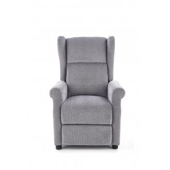 Fotoliu recliner tapitat Agustin gri - H 107-83 cm