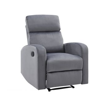 Fotoliu Recliner tapitat cu stofa, Marte Velvet Gri, l75xA89xH100 cm