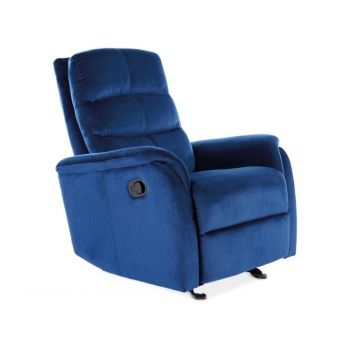 Fotoliu recliner tapitat Jowisz Velvet albastru - H102