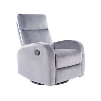 Fotoliu recliner tapitat Olimp Velvet Gri – H101