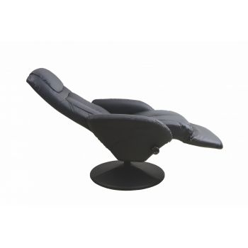 Fotoliu recliner tapitat Optima negru - H 84-101 cm