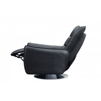 Fotoliu recliner tapitat Royal negru - H 78-104 cm
