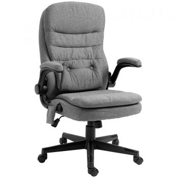 Fotoliu Relax cu Masaj Vinsetto cu Interfata USB si Inaltime Reglabila, 68,5x72x109-119cm, Gri