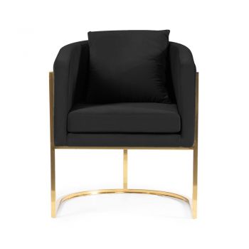 Fotoliu tapitat Paleo negru/gold –  H83 cm