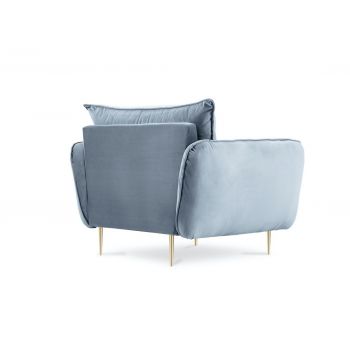 Fotoliu tapitat Viena velvet/gold – L95 x l92 x h95 cm