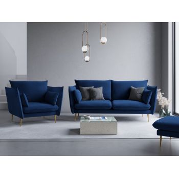 Folotiu din catifea albastru cu picioare customizabile Agate