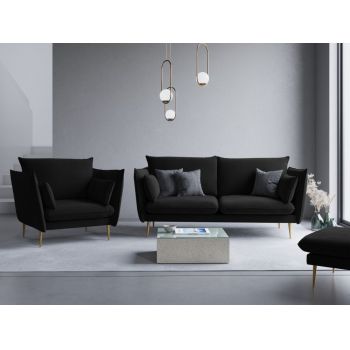 Folotiu din catifea negru cu picioare customizabile Agate