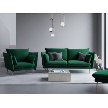 Folotiu din catifea verde cu picioare customizabile Agate