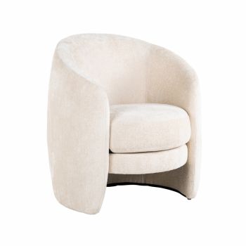 Fotoliu din Textil Alb H83xL74xA78cm Fenna