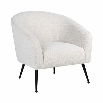 Fotoliu din Textil si Metal Alb/Negru H74xL77xA72cm Inova