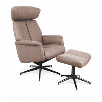 Fotoliu tapitat Vivaldi bej - H 97-109 cm