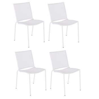 Set 4 scaune de gradina / terasa din metal Circe Alb, l51xA52,5xH80,5 cm