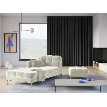 Sezlong bej deschis cu orientare si picioare metalice customizabile Mamaia H78xL185xA102cm