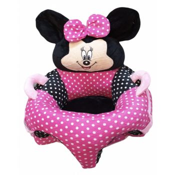 Fotoliu bebe cu spatar - Minnie Mouse 3D, roz, din plus