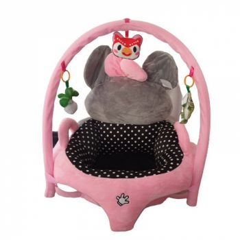 Fotoliu bebe cu spatar si arcada - Minnie Mouse roz, din plus