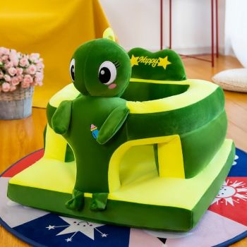 Fotoliu de sustinere bebe, din plus, cu placa de burete - dino verde