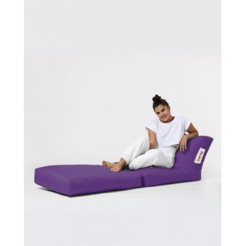 Fotoliu extensibil, Siesta, Ferndale Bean Bag, 55 - 180 cm, poliester impermeabil, mov