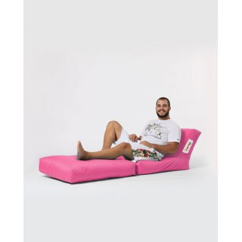 Fotoliu extensibil, Siesta, Ferndale Bean Bag, 55 - 180 cm, poliester impermeabil, roz