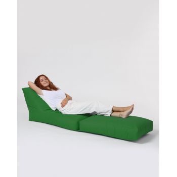 Fotoliu extensibil, Siesta, Ferndale Bean Bag, 55 - 180 cm, poliester impermeabil, verde