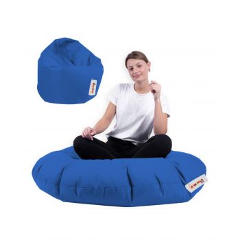 Fotoliu puf, Bean Bag, Ferndale, 100 cm, poliester impermeabil, albastru