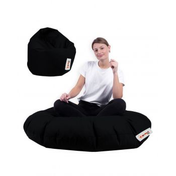 Fotoliu puf, Bean Bag, Ferndale, 100 cm, poliester impermeabil, negru