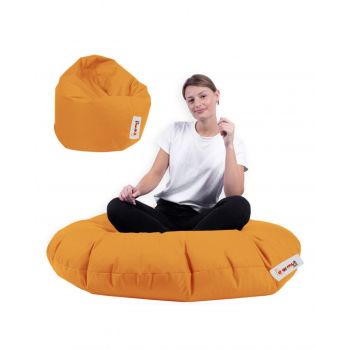 Fotoliu puf, Bean Bag, Ferndale, 100 cm, poliester impermeabil, portocaliu