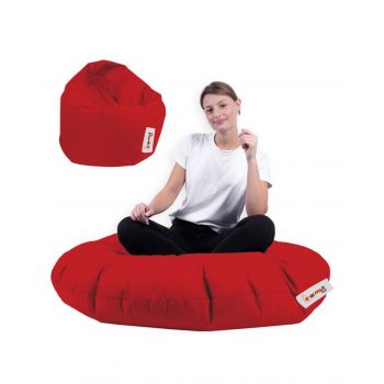 Fotoliu puf, Bean Bag, Ferndale, 100 cm, poliester impermeabil, rosu