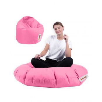 Fotoliu puf, Bean Bag, Ferndale, 100 cm, poliester impermeabil, roz