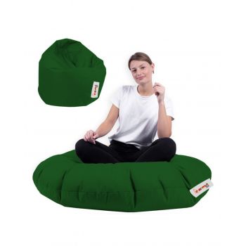 Fotoliu puf, Bean Bag, Ferndale, 100 cm, poliester impermeabil, verde