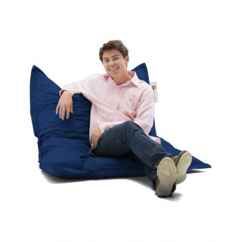 Fotoliu puf, Bean Bag, Ferndale, 100 x 100 cm, poliester impermeabil, albastru inchis