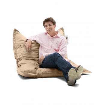 Fotoliu puf, Bean Bag, Ferndale, 100 x 100 cm, poliester impermeabil, bej nurca