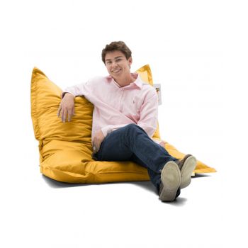 Fotoliu puf, Bean Bag, Ferndale, 100 x 100 cm, poliester impermeabil, galben