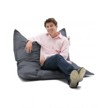 Fotoliu puf, Bean Bag, Ferndale, 100 x 100 cm, poliester impermeabil, gri fumuriu