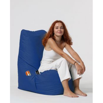 Fotoliu puf, Bean Bag Ferndale, Diamond, 60 x 90 cm, poliester impermeabil, albastru